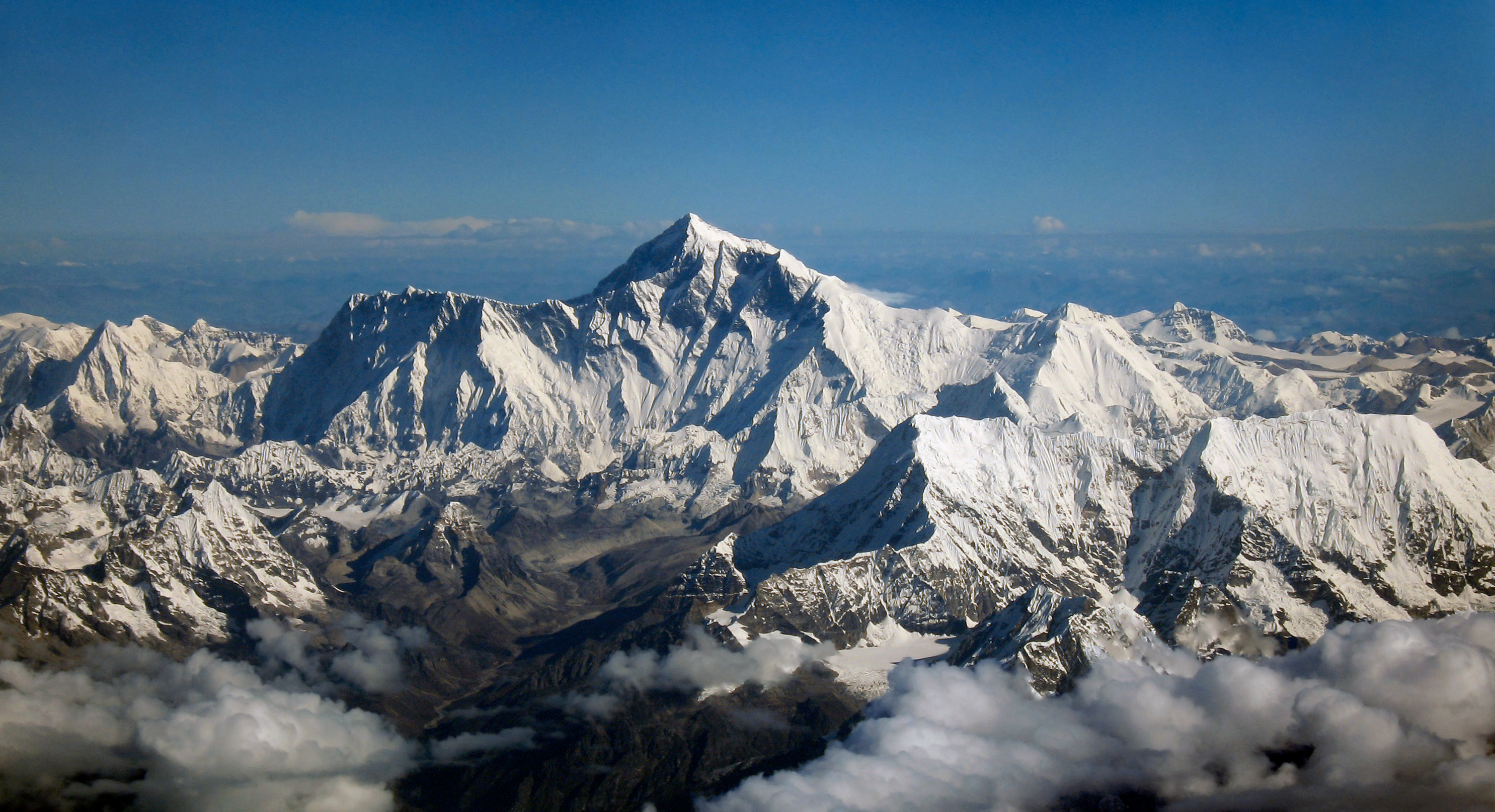 Aerial view of the Himalayan range with Everest